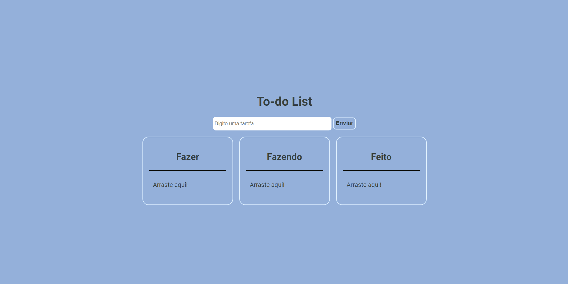 Imagem da página inicial do meu projeto de To-Do-list